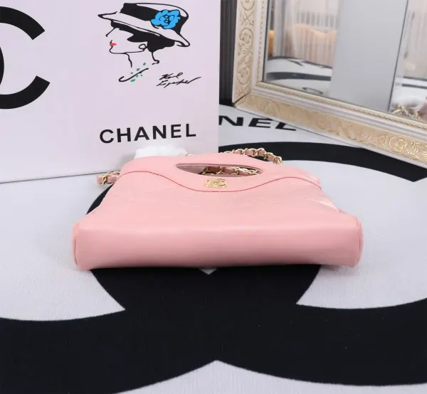 Chanel Shopping Bag Shiny Lambskin Pink 19Cm As4854 B16220 Nw784