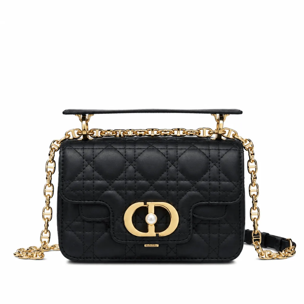 Dior Jolie Small Top Handle Bag Black Cannage Calfskin Main image