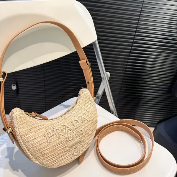 Prada Arqu Crochet Shoulder Bag Natural 22Cm 1Bc194 2M2T F0018 V Ouo