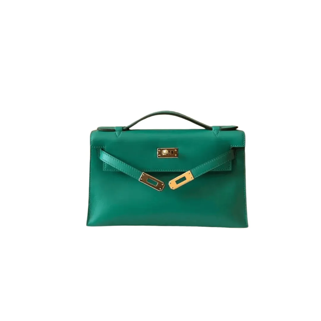 H Handbags Kelly Pochette Vert Vertigo Swift Gold Hardware Main image