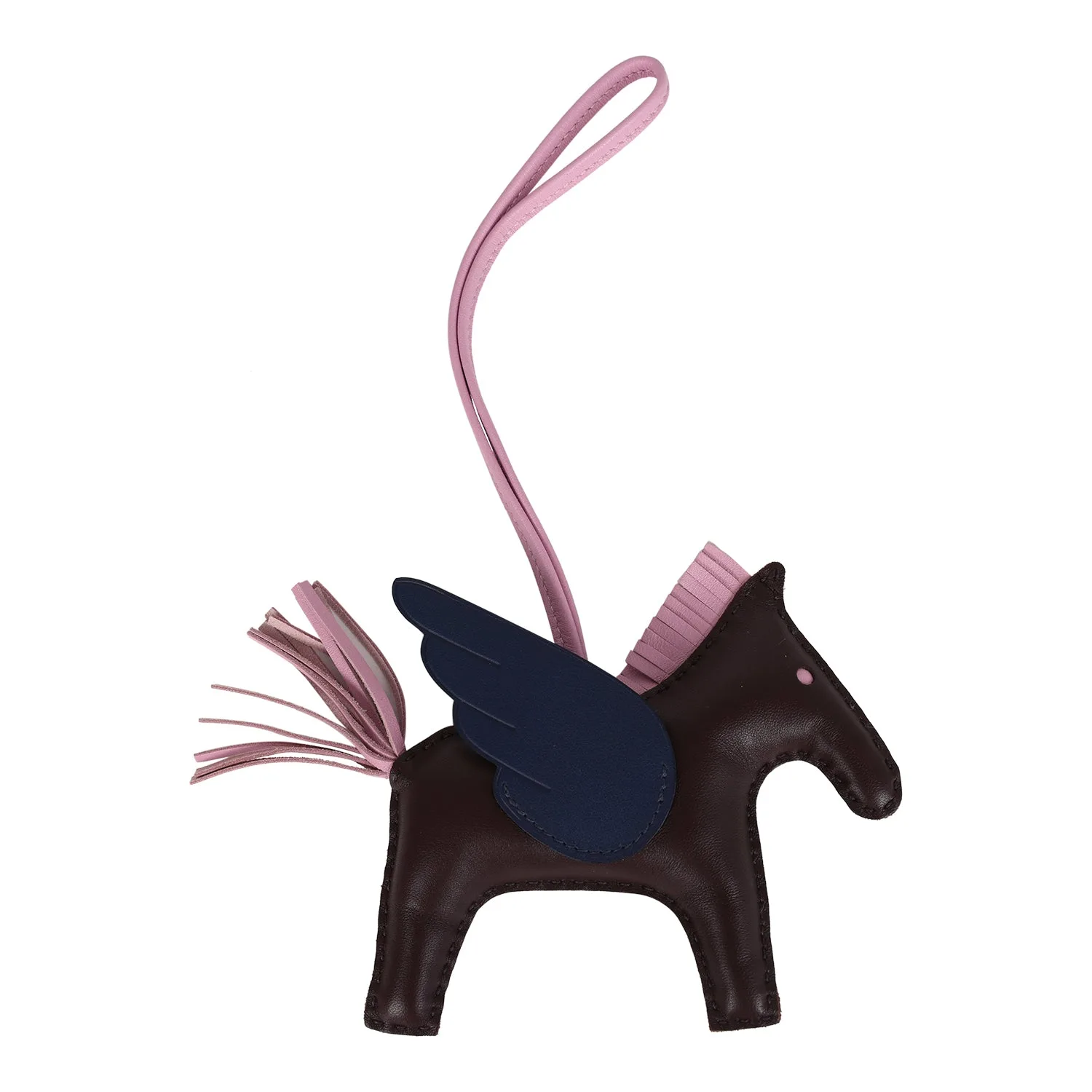 Hermes Pegase Rodeo Bag Charm MM Rouge Sellier, Mauve Sylvestre and Bleu Saphir Milo Lambskin Secondary image