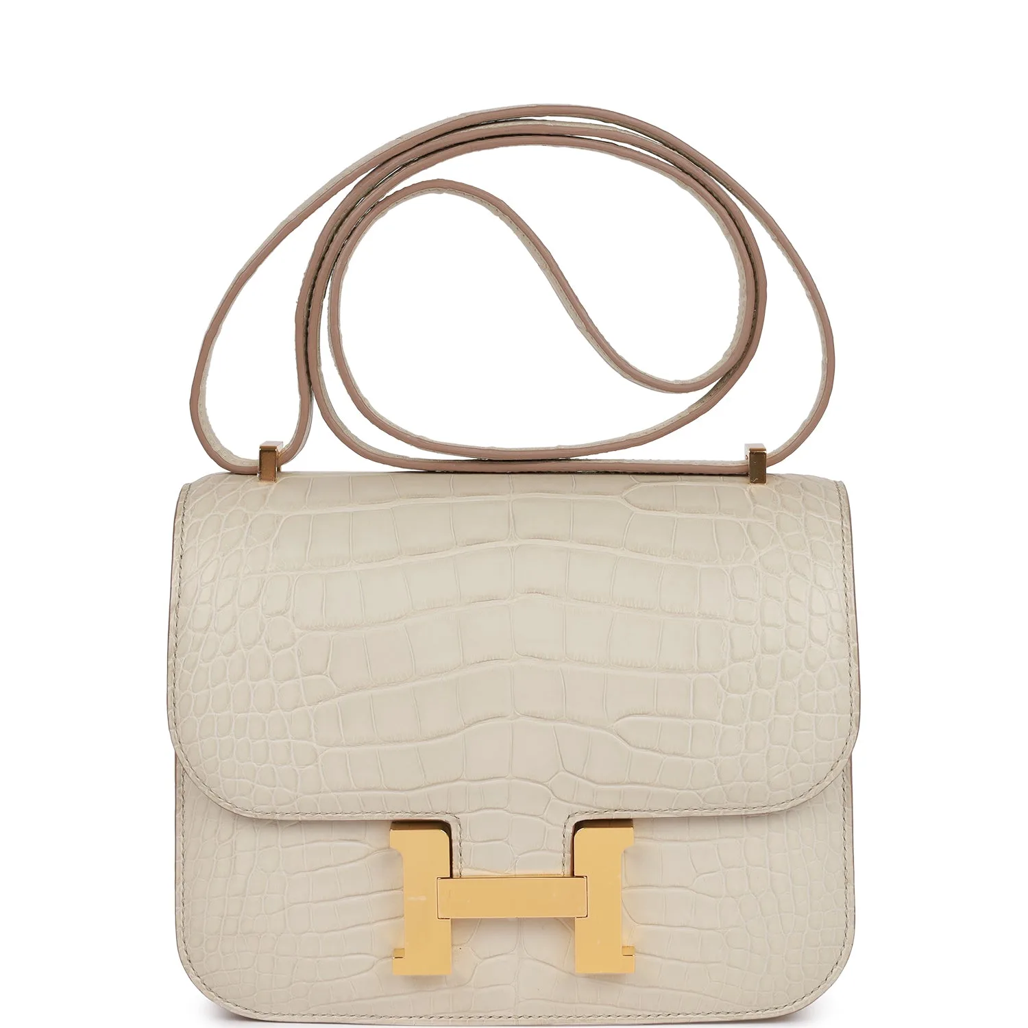H Handbags Constance 18 Beton Matte Alligator Gold Hardware Main image