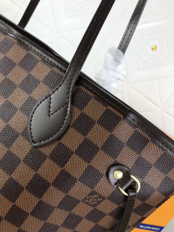 Louis Vuitton Damier Ebene Neverfull Gm Brown And Light Pink 40Cm N41357