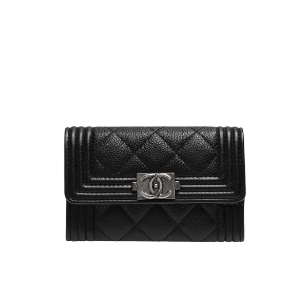 Chanel Boy Classic Wallet Black Silver 84432 Main image