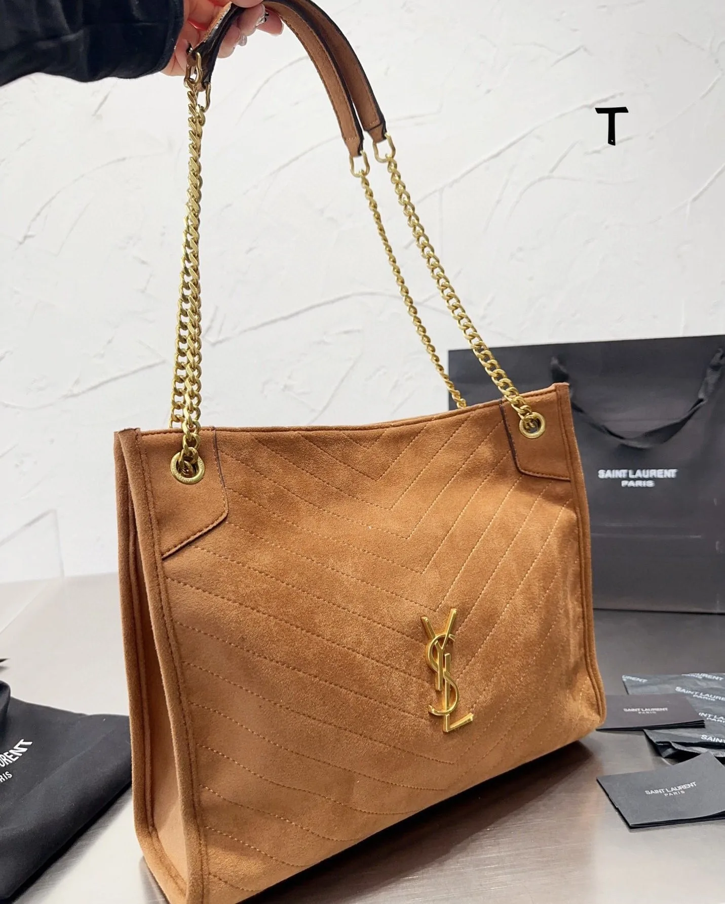 Saint Laurent Medium Niki Shopping Bag Brown 33Cm