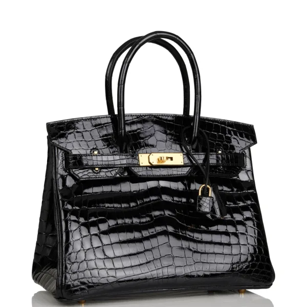 H Birkin 30 Black Shiny Niloticus Gold Hardware – Featured In The H Noir H?ritage Look