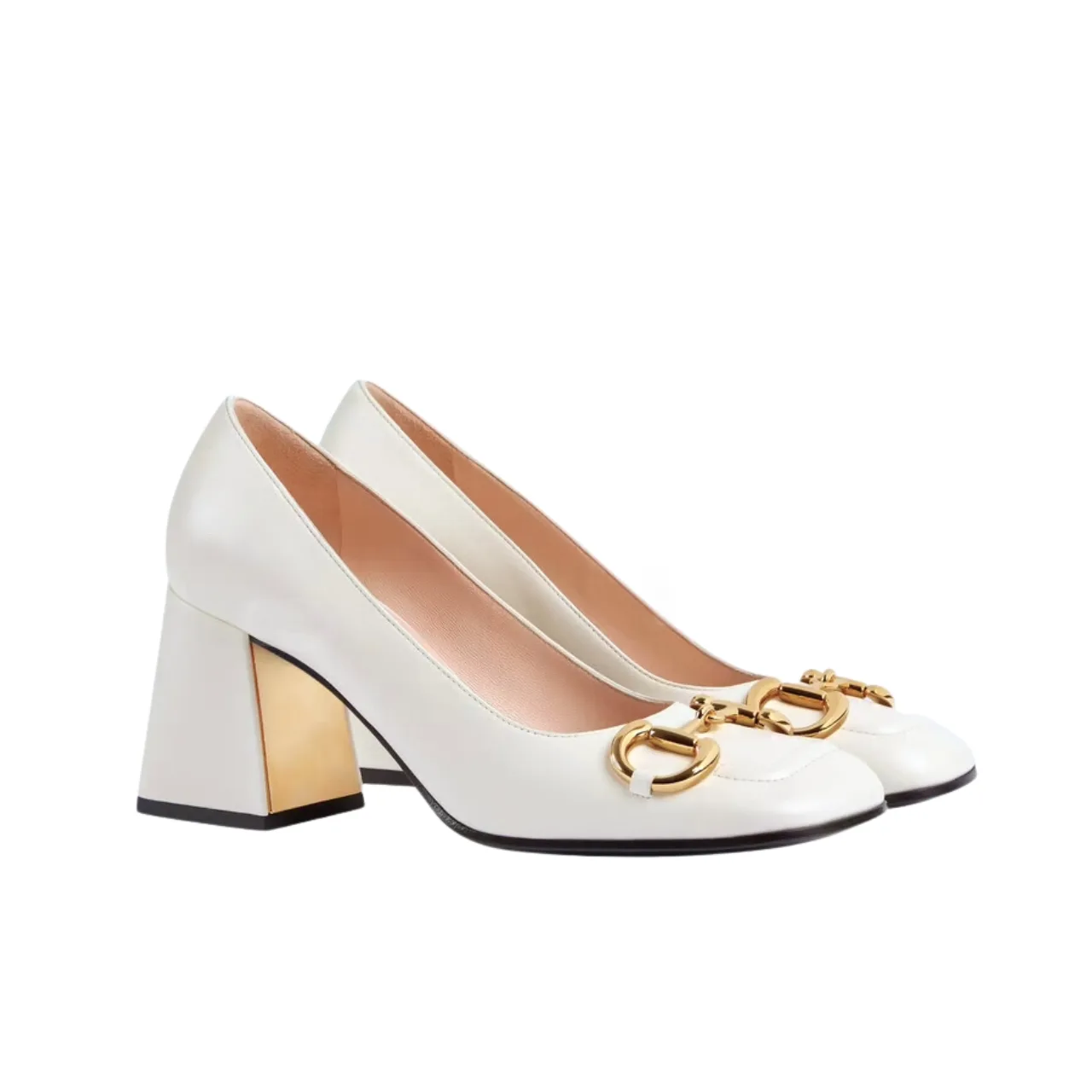 Gucci Women’s Mid Heel Pump With Horsebit White Main image
