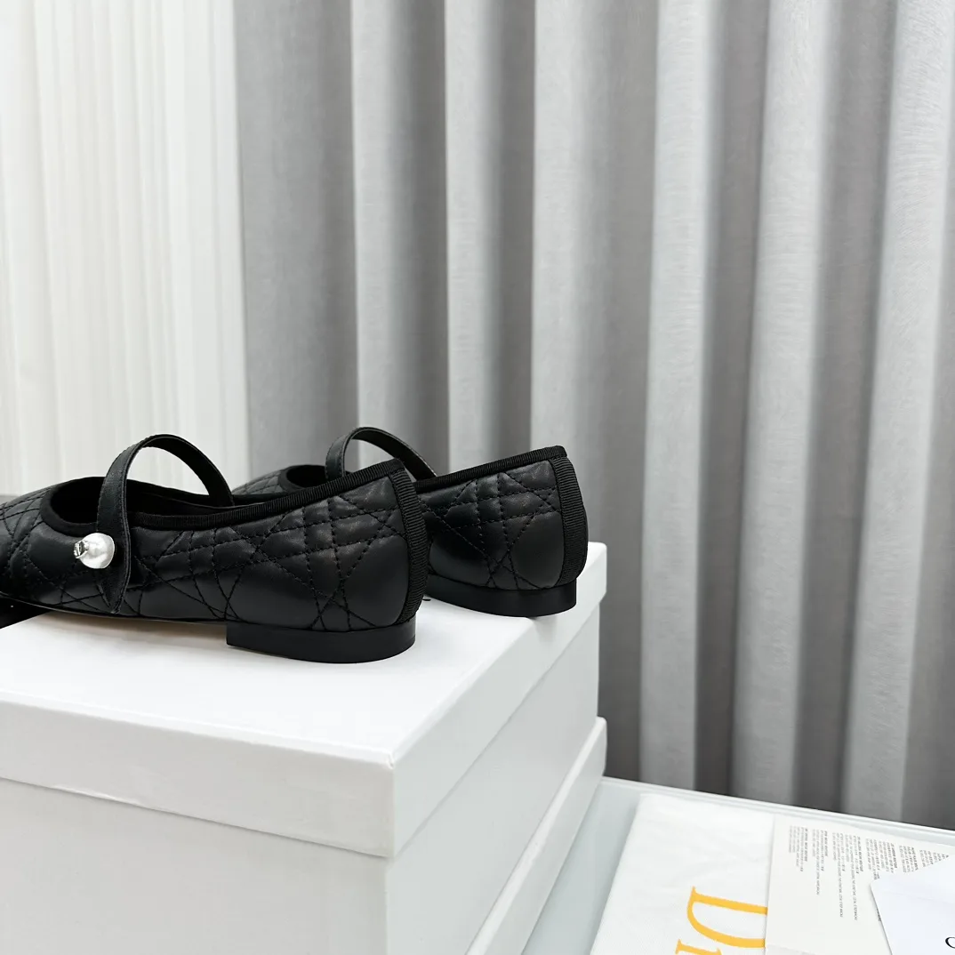 Dior Ballet Flat Black Quilted Cannage Calfskin Kcb860Cqc S900