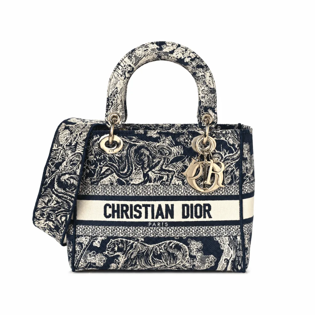 Dior Medium Lady D-lite Bag Blue Toile De Jouy Reverse Embroidery Main image