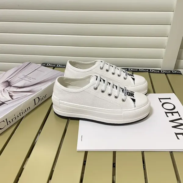 Dior Walk’N’Dior Platform Sneaker Cotton Canvas White Kck386Cvy S03W