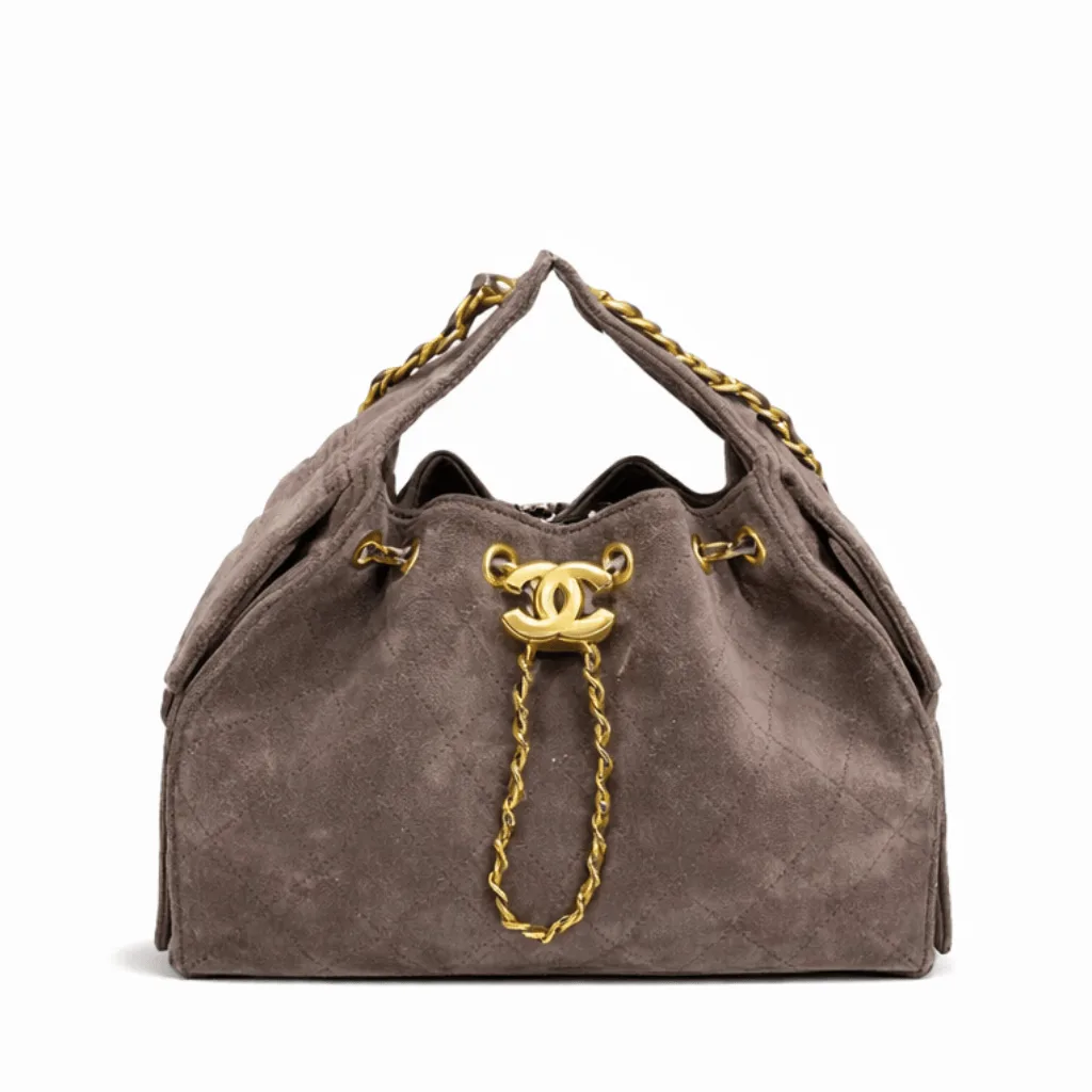 Chanel Small 25 Hobo Bag Brown Suede Antique Gold Hardware Main image