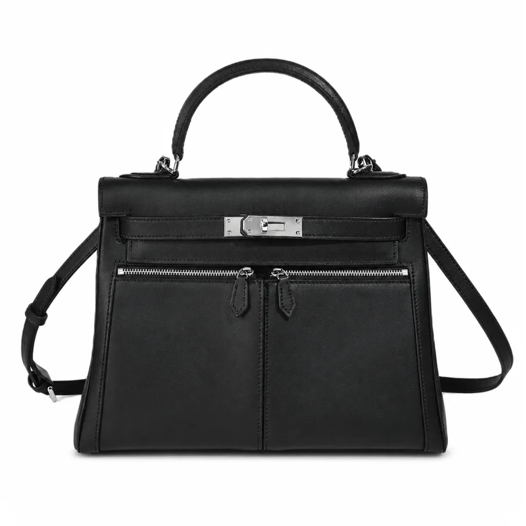 H Kelly Black Padded Sellier 28 Palladium Hardware Main image