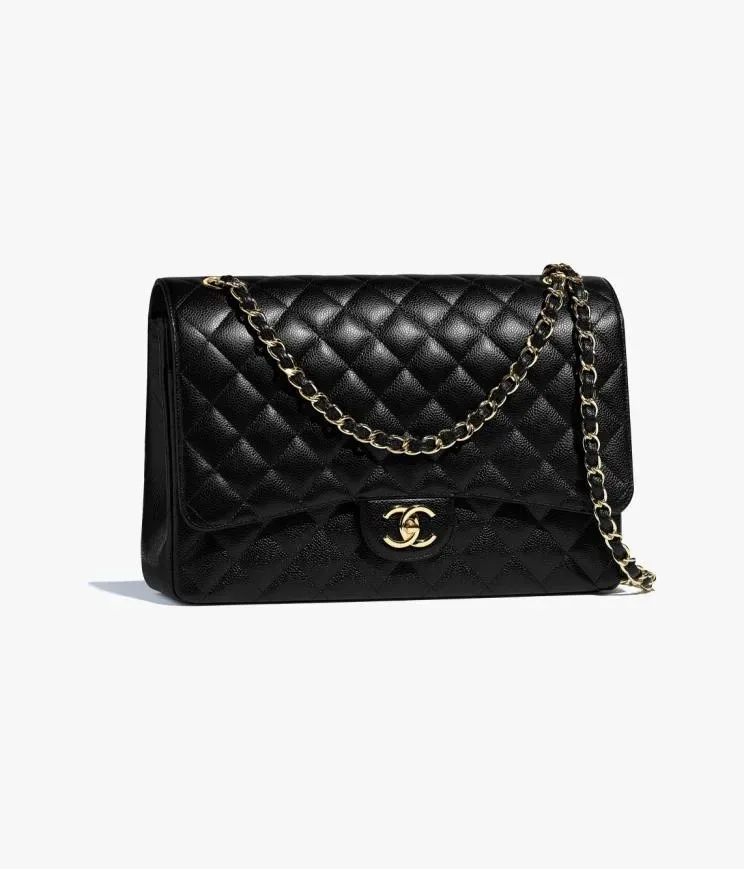 Chanel Maxi Classic Black Handbag With Gold Hardware Secondary image
