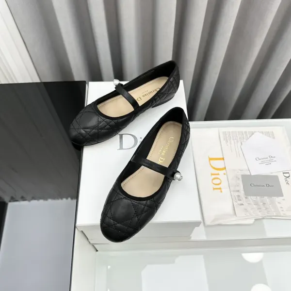 Dior Ballet Flat Black Quilted Cannage Calfskin Kcb860Cqc S900