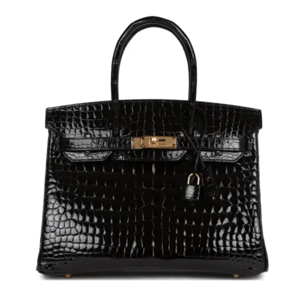 H Birkin 30 Black Shiny Niloticus Gold Hardware – Featured In The H Noir H?ritage Look