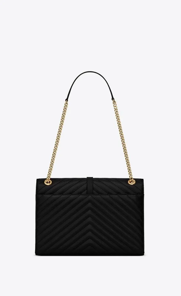 Saint Laurent Black Chevron Quilted Leather Large Envelope Bag 31Cm Secondary image