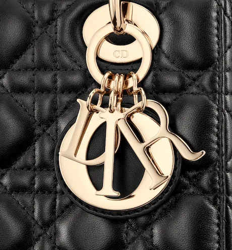 Medium Lady Dior Bag Black Cannage Lambskin 24cm
