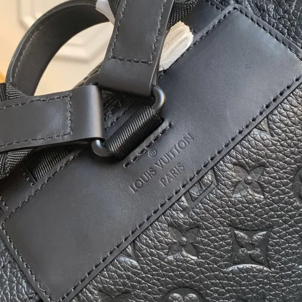 Louis Vuitton Christopher Backpack Mm Taurillon Monogram Black 45Cm M55699