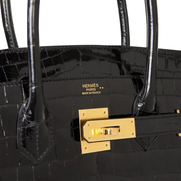 H Birkin 30 Black Shiny Niloticus Gold Hardware – Featured In The H Noir H?ritage Look