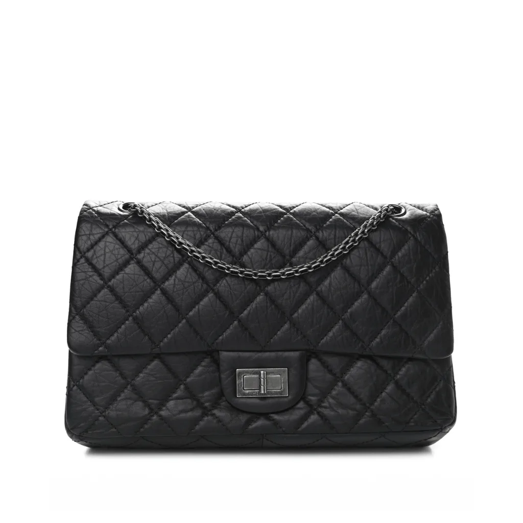 Chanel Aged Calfskin Quilted 2.55 Reissue 227 Flap Black Silver Hardware Main image