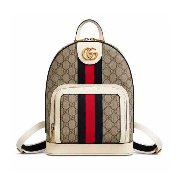 Gucci Ophidia Backpack GG Supreme Small White