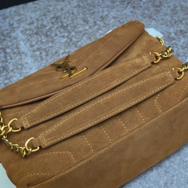 Saint Laurent Suede Toy Loulou Shoulder Bag Cinnamon