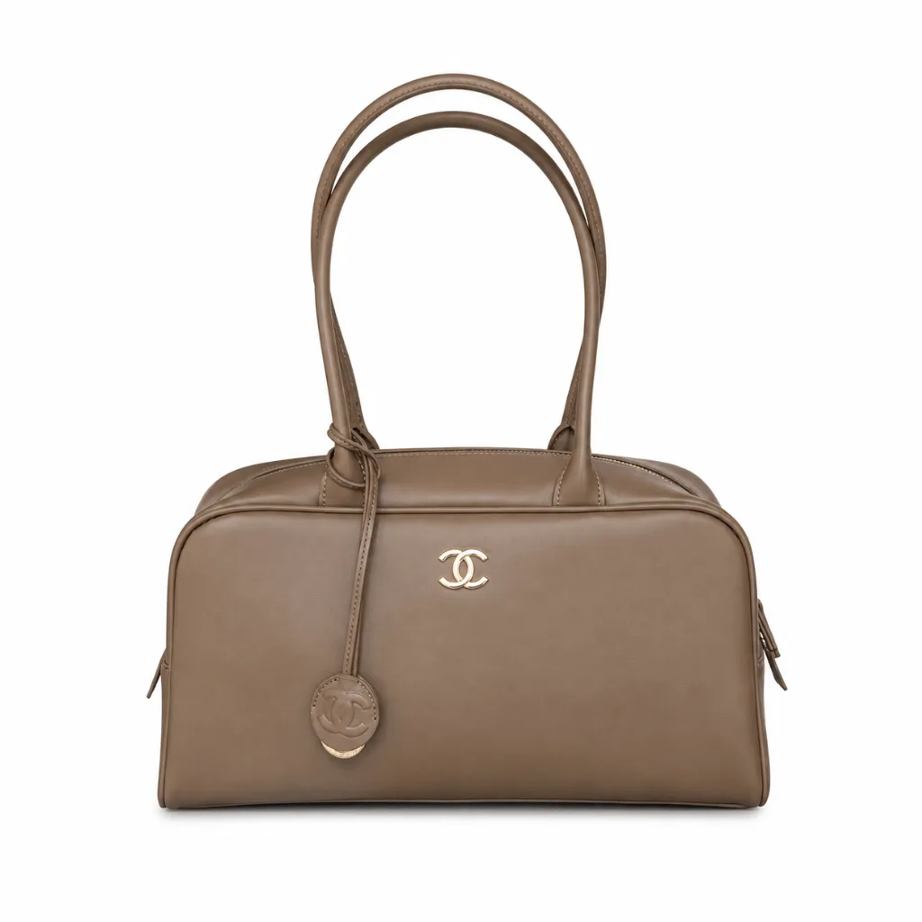 Chanel Large “Perfect Bowling” Bag Dark Khaki Calfskin Gold Hardware Main image