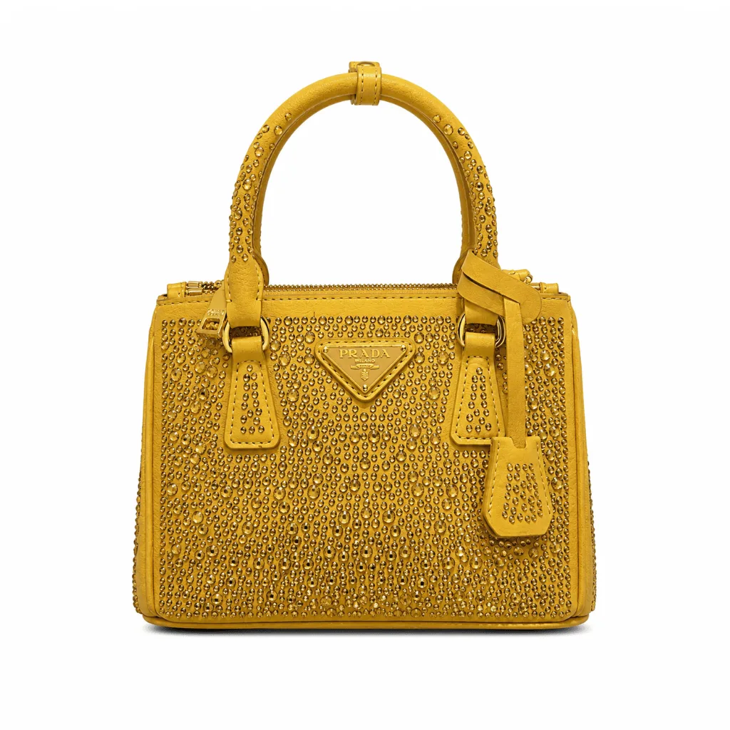 Platinum Prada Galleria Satin Mini-bag With Crystals Main image