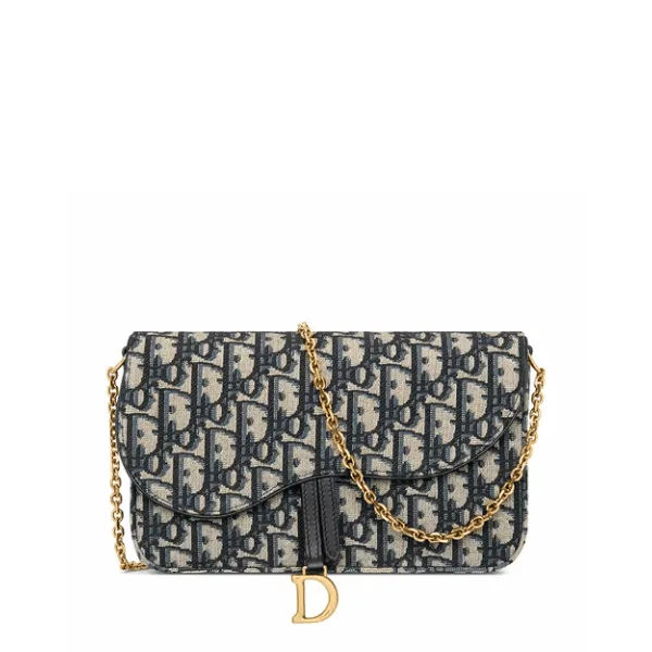 Dior Saddle Pouch Chain Blue Denim 20Cm Main image
