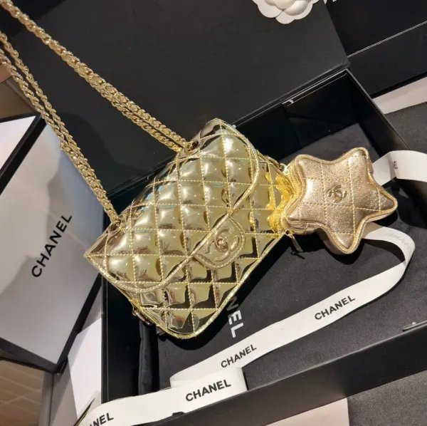Chanel Mini Flap Bag Star Coin Purse Yellow Gold 24Cm As4646 B14873 Nt671