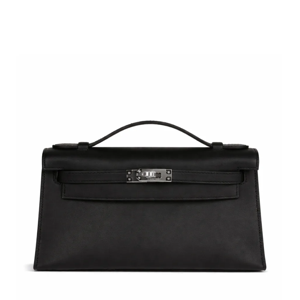 H Kelly Pochette Black Swift Palladium Hardware Main image