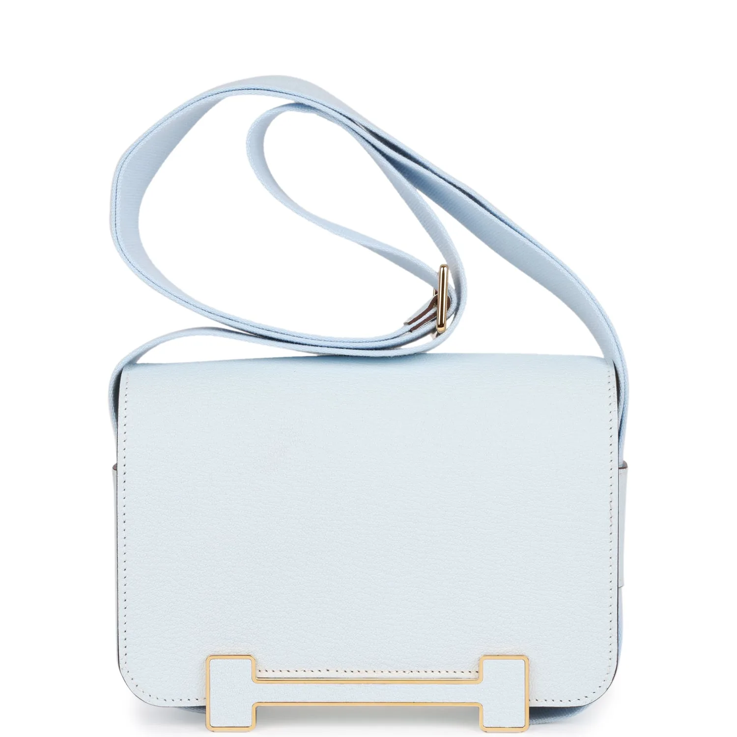 H Geta Bleu Brume Verso Chevre Gold Hardware Main image