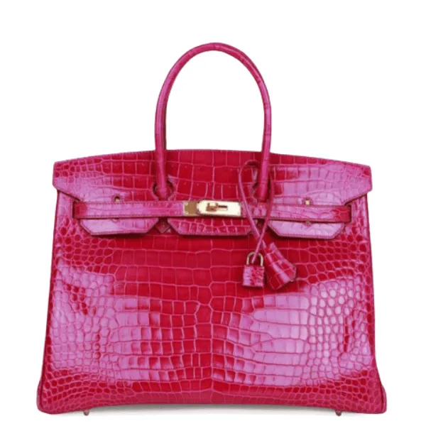 H Handbags Birkin 30 Rose Scheherazade Shiny Niloticus Crocodile Gold Hardware Main image