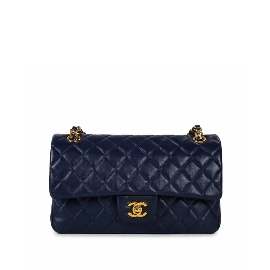 Chanel Classic Medium Lambskin Flap Navy And Gold 25Cm Main image