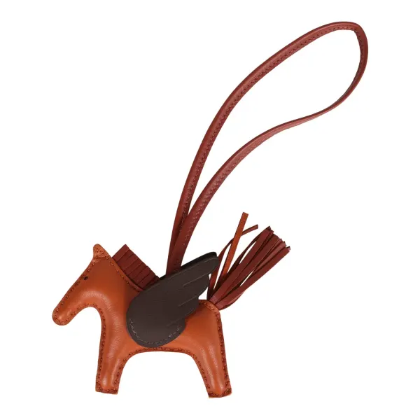 Hermes Pegase Rodeo Bag Charm PM Pain D’Epice/Sienne/Moka Swift & Milo Lambskin