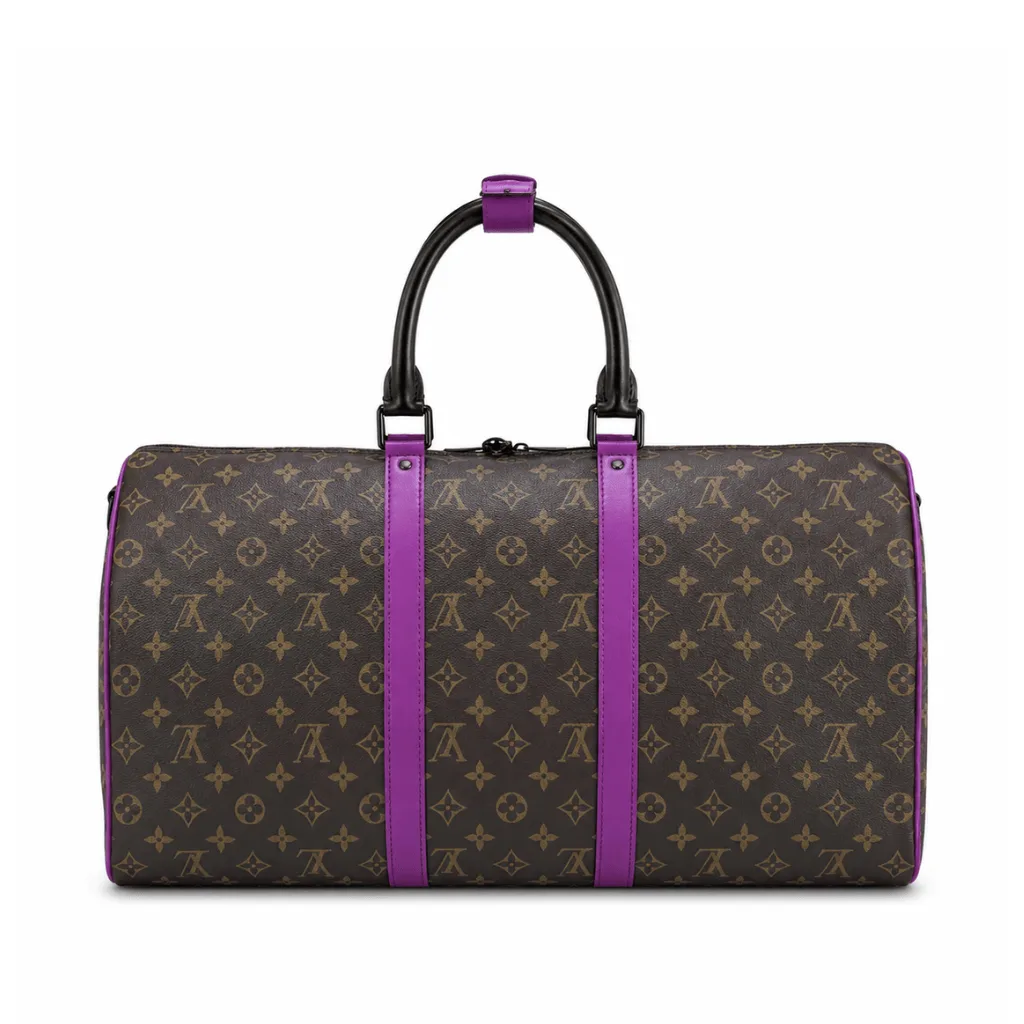 Louis Vuitton Keepall Bandouliere 50 Brown And Purple Line Macassar Canvas M46257 Main image