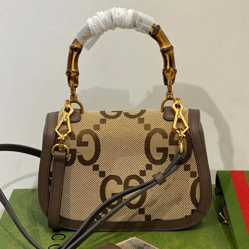 Gucci Bamboo 1947 Small Top Handle Bag – Beige/Brown Canvas