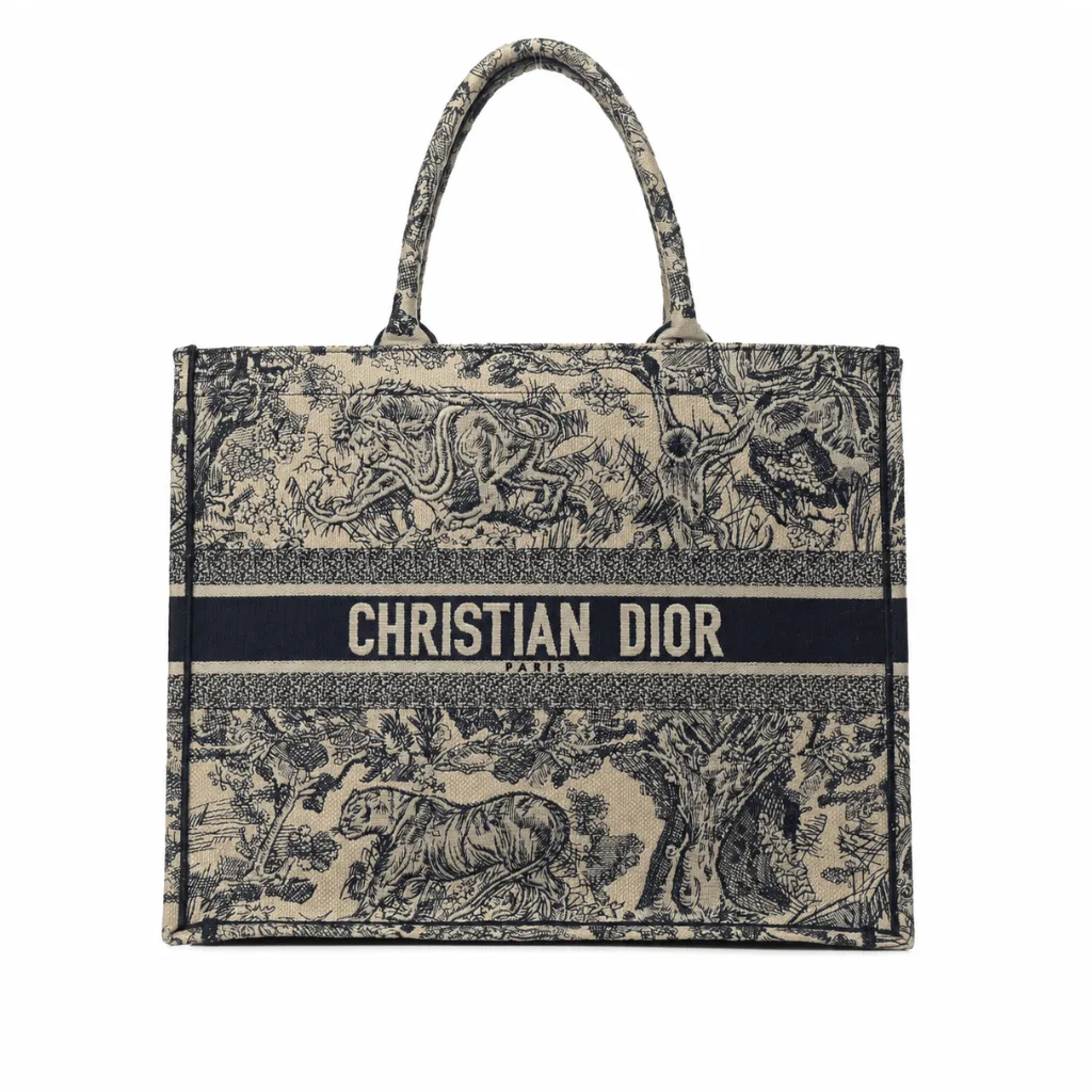 Christian Dior Large Toile Book Tote Blue Main image
