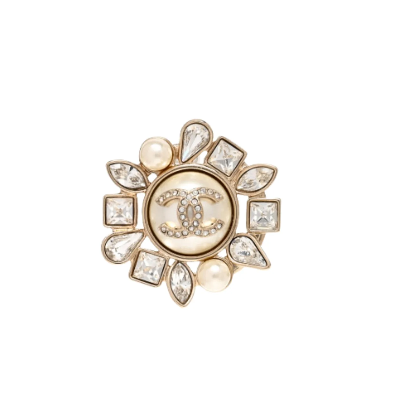 Chanel CC Crystal Pearl Brooch Main image