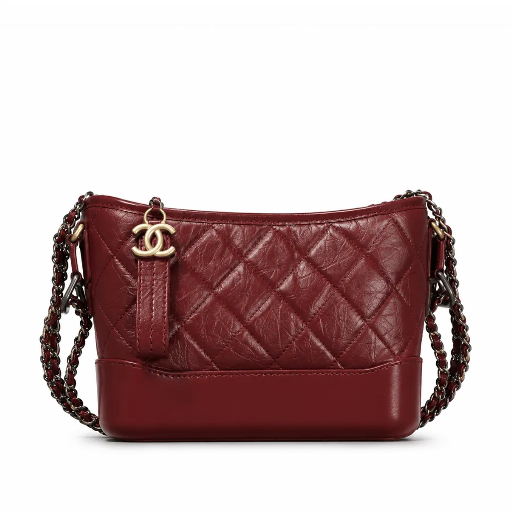 Chanel Gabrielle Quilted Aged Calfskin Small Hobo Burgundy Bag Main image