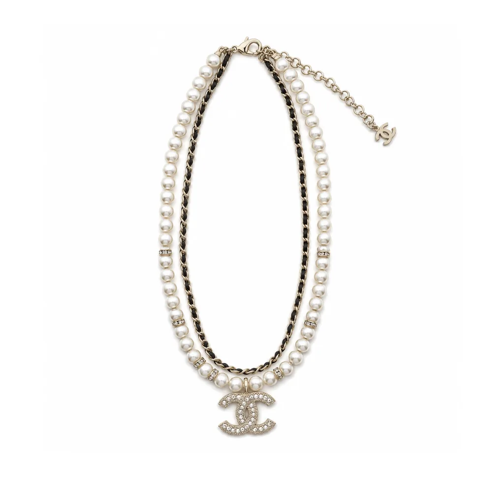 Chanel CC Diamond Pearl Double Layer Necklace Main image