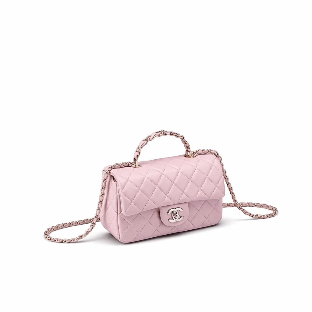 Chanel Flap Bag Top Handle Light Pink Gold Hardware Secondary image