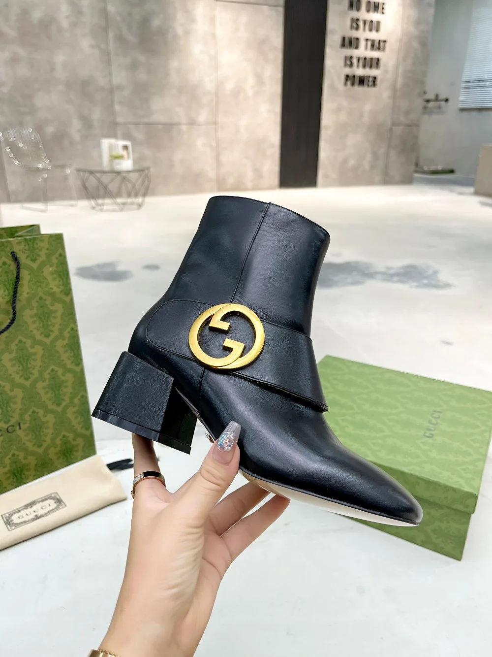 Gucci Gg Supreme Ankle Boots White