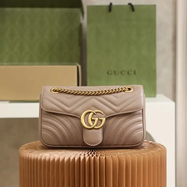 Gucci Marmont Small Taupe Shoulder Bag