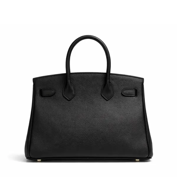 H Birkin 30CM Black Horse Draw Carriage Embossed