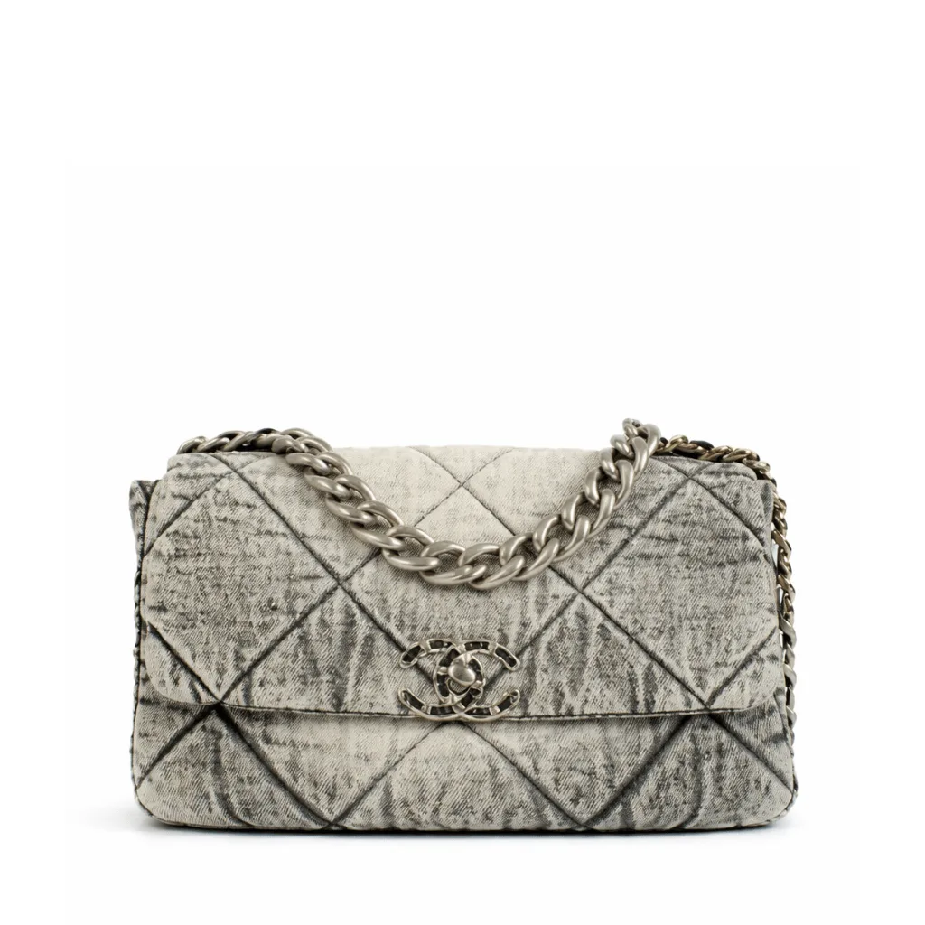 Chanel Grey Denim Medium Chanel 19 Bag Main image