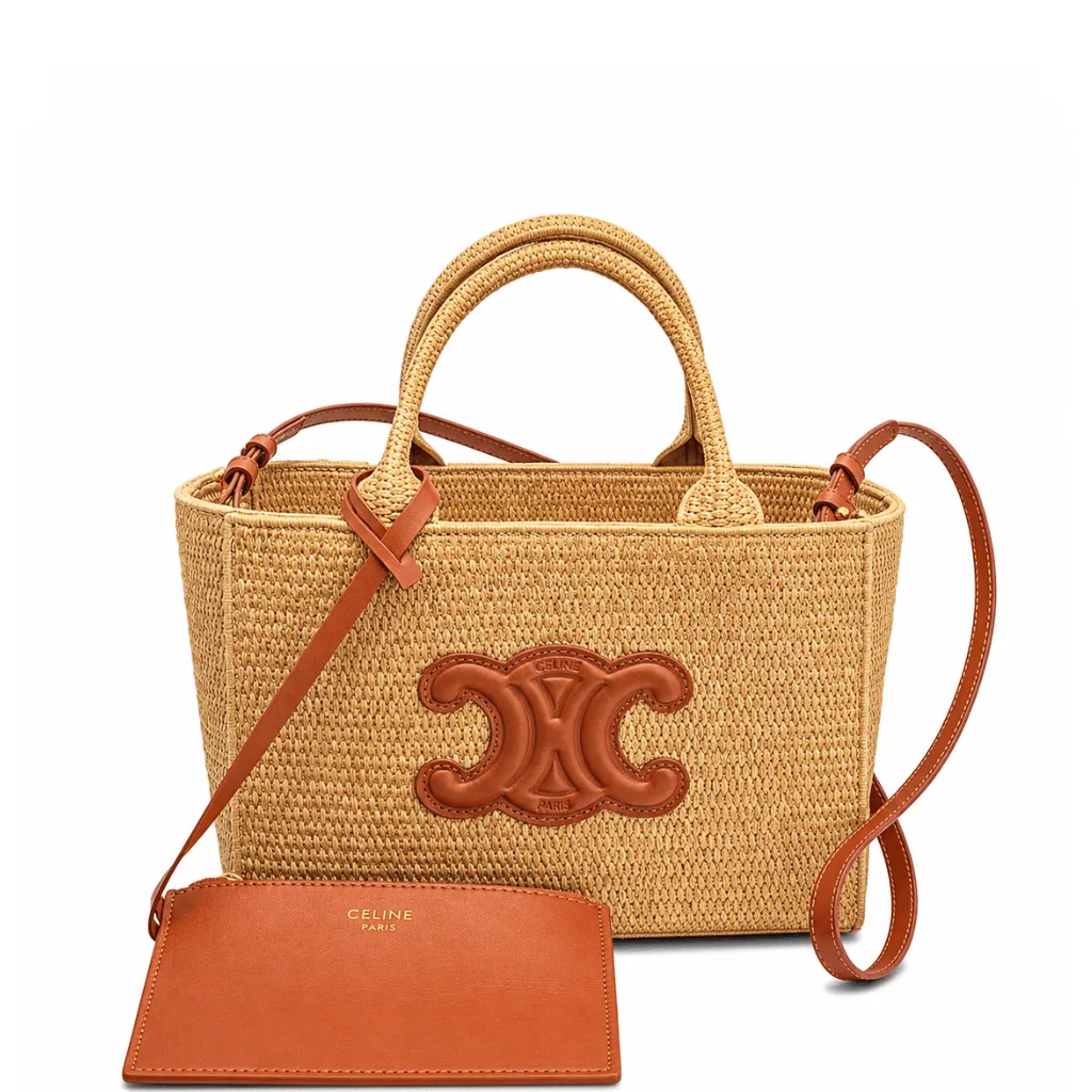 Celine Small Cabas Thais In Raffia And Tan 27Cm 116302Ff7 04Lu Main image