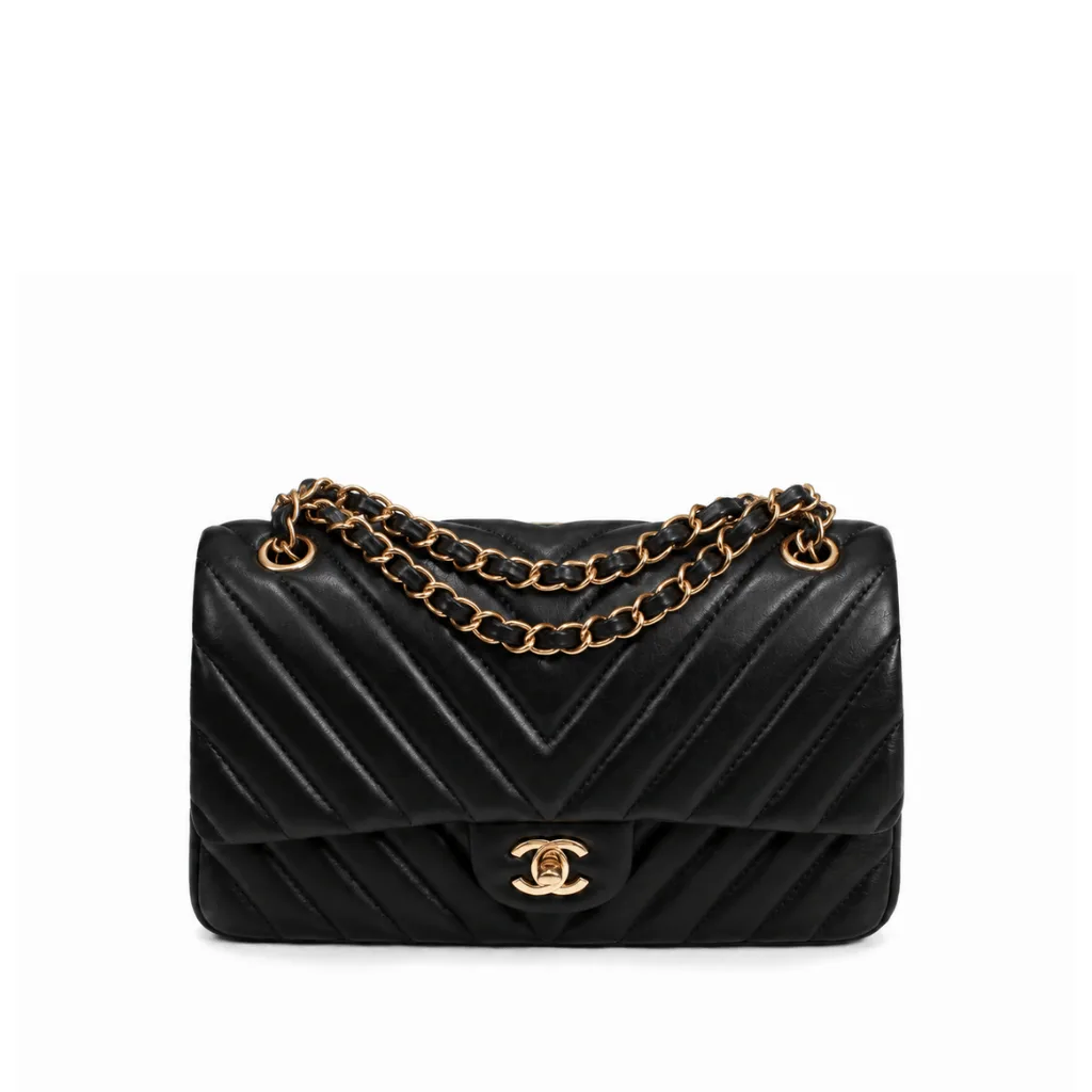 Chanel Black Chevron Medium Flap Bag 25Cm Main image