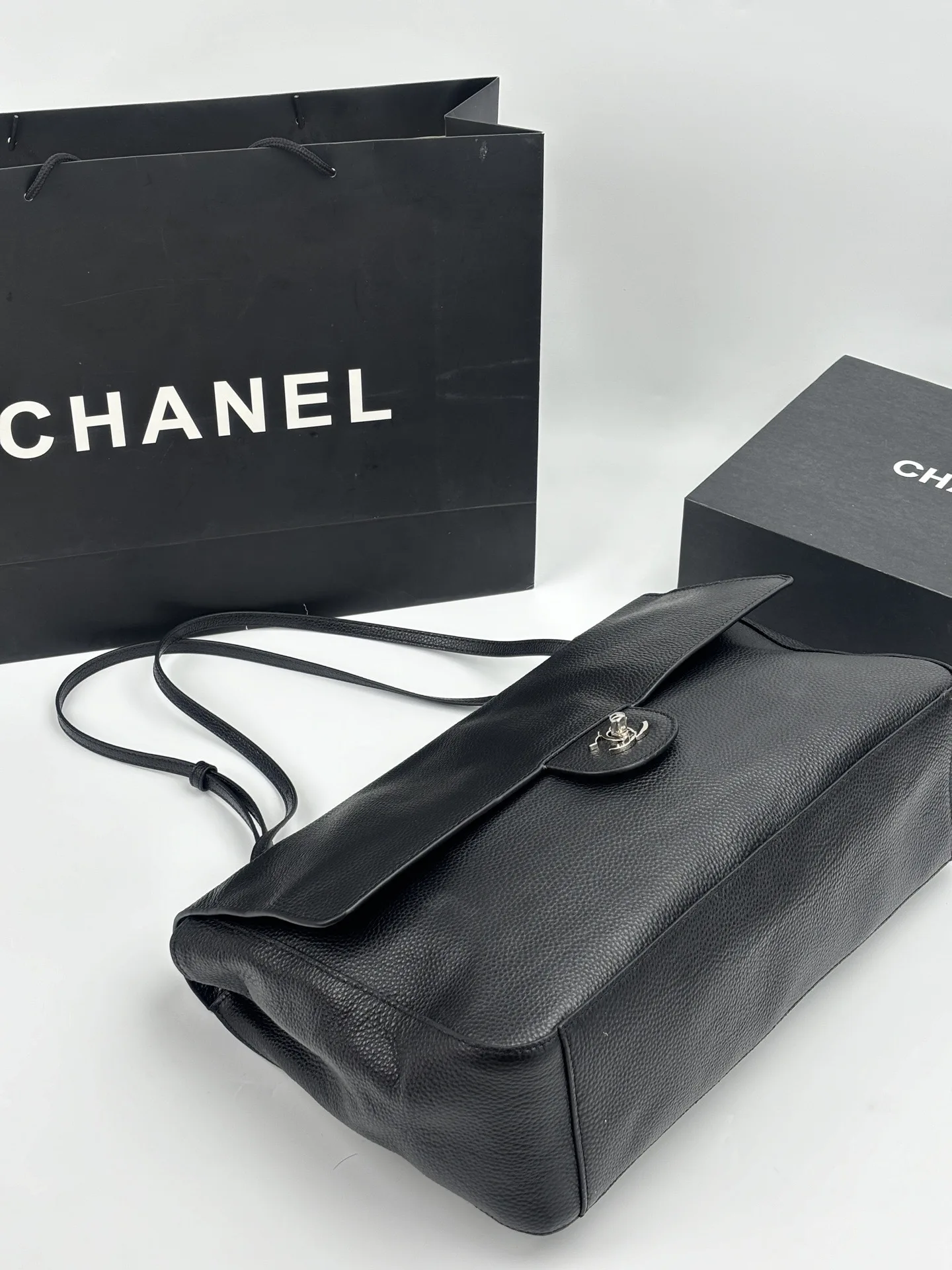 Chanel Maxi “Souplissimo” Large Flap Bag Black Caviar Silver Hardware Secondary image