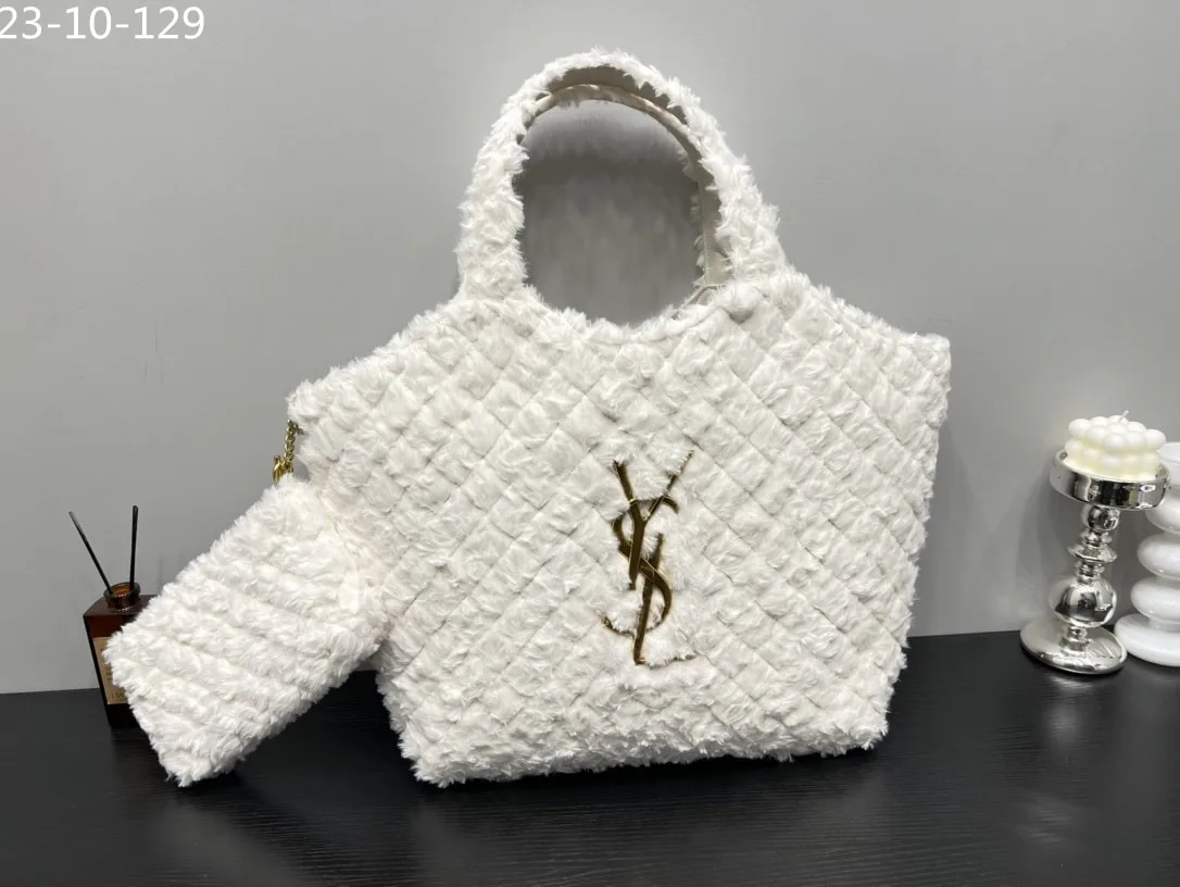Saint Laurent Icare Maxi Shopping Bag White 39Cm